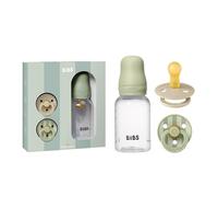 BIBS Gift Set Baby Sprinkle, con biberon BIBS da 150 ml e confezione da 2 succhietti Colour, tettarella rotonda. Lattice di gomma naturale, prodotto in Danimarca, taglia 1 (0-6 mesi), Sage