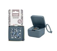 BIBS Liberty Contenitore per ciuccio con cordino. Supporto per ciuccio e contenitore per la sterilizzazione. Materiale approvato per uso alimentare 100% senza BPA - Bobo Petrol