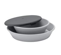 BIBS Set cena con piatto e ciotola per bimbi, prodotto in Danimarca, 100% materiale approvato per uso alimentare, lavabile in lavastoviglie. Prodotto in Danimarca. Cloud/Petrol