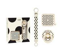 BIBS Studio Polka Soothe & Go Set regalo, clip & scatola, Ivory/Black