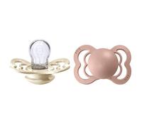 BIBS Supreme Ciuccio, 0-6 mesi, confezione da 2, Ivory/Blush