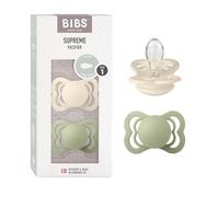 BIBS Supreme Ciuccio, 0-6 mesi, confezione da 2, Ivory/Sage