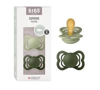 BIBS Ciuccio 2 pezzi – Taglia 1 (0-6 mesi) – Tettarella simmetrica, senza BPA – Sage/Hunter Green