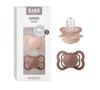 BIBS Supreme Ciuccio, 0-6 mesi, confezione da 2, Woodchuck/Blush