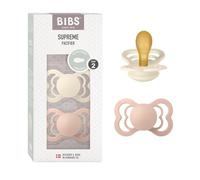 BIBS Supreme Natural Rubber Size 2: 6+ months ciuccio Ivory / Blush 2 pz