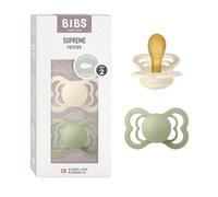 BIBS Supreme Natural Rubber Size 2: 6+ months ciuccio Ivory / Sage 2 pz