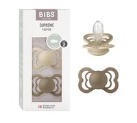 BIBS Supreme Ciuccio, 6-18 mesi, confezione da 2, Vanilla/Dark Oak