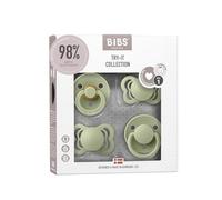BIBS Ciuccio, confezione da 4 pezzi, Pacchetto di prova, Senza BPA, Misura 1 (0-6 mesi), Sage
