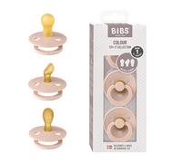 BIBS Try-it Colour 3 ciucci per soddisfare le esigenze uniche del tuo bambino, a forma di ciliegia, tettarelle simmetriche e ortodontiche, gomma naturale/lattice, 0+ mesi, confezione da 3 Blush