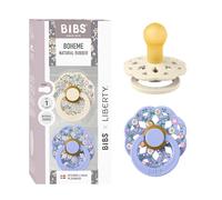 BIBS x Liberty Boheme Ciuccio, 0-6 mesi, confezione da 2, Ivory/Hush