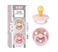 BIBS x Liberty Colour Ciuccio, 0-6 mesi, Blossom/Baby Pink | Tettarella rotonda | Lattice di gomma naturale | Taglia 1 | Senza BPA | Prodotto in Danimarca | Scudo anti-irritazione