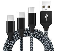 BIBTIM Cavo USB di tipo C, [3 pezzi, 1M+2M+3M] Cavo USB C QC3.0 cavo di ricarica in nylon per Samsung Galaxy S22, S21, S9, S8, A52, A51, Note 20, Huawei Mate 40, Xiaomi 11, Google Pixel 5, Switch PS5.