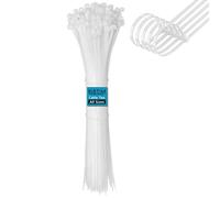 BIBTIM Fascette 100 pezzi, 200 mm di lunghezza x 4.8 mm di larghezza, fascette in nylon, resistenti ai raggi UV, adatte a famiglie, giardini, uffici e garage. Cravatta in nylon autobloccante multiuso