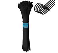 BIBTIM Fascette 100 pezzi, 250 mm di lunghezza x 4.8 mm di larghezza, fascette in nylon, resistenti ai raggi UV, adatte a famiglie, giardini, uffici e garage. Cravatta in nylon autobloccante multiuso