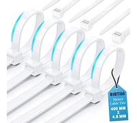 BIBTIM Fascette per cavi, 400 x 4.8 mm, Confezione da 100, Fascette in nylon premium, Fascette in plastica multiuso, Meccanismo autobloccante sicuro, per casa, giardino, ufficio e fai da te