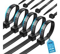 BIBTIM Fascette per cavi, 400 x 8.8 mm, Confezione da 100, Fascette in nylon premium, Fascette in plastica multiuso, Meccanismo autobloccante sicuro, per casa, giardino, ufficio e fai da te