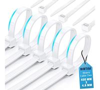 BIBTIM Fascette per cavi, 450 x 4.8 mm, Confezione da 100, Fascette in nylon premium, Fascette in plastica multiuso, Meccanismo autobloccante sicuro, per casa, giardino, ufficio e fai da te