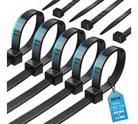 BIBTIM Fascette per cavi, 450 x 7.6 mm, Confezione da 100, Fascette in nylon premium, Fascette in plastica multiuso, Meccanismo autobloccante sicuro, per casa, giardino, ufficio e fai da te