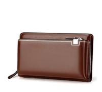 BIBTOO Men Clutch Bag Large Capacity Men Wallets Cell Phone Pocket Multifunction Wallet for Men(Brown)