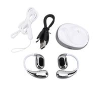 Bibulkoye Auricolari per traduzione Bluetooth Gancio per l'orecchio 4 modalità 80 lingue 5 ore di lavoro Auricolari per traduzione AI (Bianco Argento)