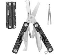 BIBURY Multitool, EDC Mini Strumento Tascabile, Forbici Multiuso con Rompivetro, Forbici Multifunzione per Emergenze e Uso Quotidiano, Regalo Uomo Compleanno, Gadget, Idee Regali Natale Uomo - Nero