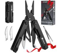 BIBURY Pinza Multiuso, Mini Tascabile EDC Multitool, Pinza Multifunzione con Rompivetro, Pinze Multiuso per Emergenze e Uso Quotidiano, Regalo Uomo Compleanno, Gadget, Idee Regali Natale Uomo - Nero