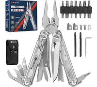 BIBURY Pinza Multiuso, Pinza Multifunzione in Acciaio Inox, Multitool con Forbici Potenziati, 2 Seghe Sostituibili e Set di Cacciaviti, Idee Regalo Uomo Compleanno Regalo Anniversario Originale