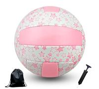 Bibykivn Palla da Pallavolo,Pallone Beach Volley,Pallavolo ufficiale taglia 5,Soft Touch Volleyball per Interni ed Esterni,Articolo Con Zaino e Borsa a Rete Con Pompa,per Bambini/Adulti (rosa-01)