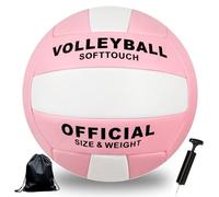 Bibykivn Palla da Pallavolo,Pallone Beach Volley,Soft Touch Volleyball per Interni ed Esterni,Pallavolo per Spiaggia Palestra Addestramento,Articolo Con Zaino e Borsa a Rete Con Pompa,Taglia 5 (F)
