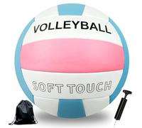 Bibykivn Palla da Pallavolo,Pallone Beach Volley,Soft Touch Volleyball per Interni ed Esterni,Pallavolo per Spiaggia Palestra Addestramento,Articolo Con Zaino e Borsa a Rete Con Pompa,Taglia 5 (D)