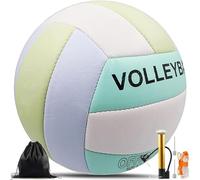Bibykivn Palla da Pallavolo,Pallone Beach Volley,Soft Touch Volleyball per Interni ed Esterni,Pallavolo per Spiaggia Palestra Addestramento,Articolo Con Zaino e Borsa a Rete Con Pompa,Taglia 5 (B)