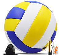 Bibykivn Palla da Pallavolo,Pallone Beach Volley,Soft Touch Volleyball, per Spiaggia Palestra Addestramento,Articolo Con Zaino e Borsa a Rete Con Pompa,Taglia 5 (A)