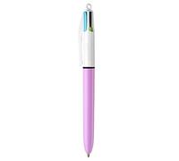 BIC - 1 penna a 4 colori - Inchiostro divertente - corpo rosa - punta media: 1 mm