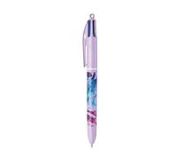 BIC - 1 penna a sfera ricaricabile 4 colori classici (nero, rosso, verde, blu) - punta media - collezione Hydro - corpo viola