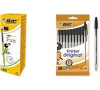 BIC 12 Portamine + 10 Penne Nere Punta Media 1mm Scuola Ufficio Cancelleria