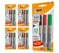 BIC 2000 - Pennarello indelebile a punta tonda con inchiostro nero ad asciugatura rapida, non tossico, resistente all'acqua, durevole, per ufficio, scuola, casa e uso industriale, confezione multipla