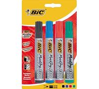 BIC 2300 Ecolutions - Pennarello indelebile con punta a scalpello, confezione da
