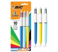 BIC 4-Color Original and Fashion Retractable Ball Pens Medium Point (1.0mm) 3-Count Pack Retractable Ball Pen With Long-Lasting Colorful Ink