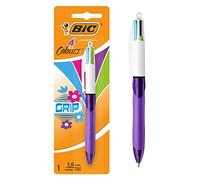 Bic 4 colori penna a sfera con impugnatura morbida, tratto medio, colori assortiti Blister x 1 Fashion