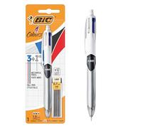 BIC 4 Colori, Penna Multicolore con Matita Grafite, Penna a Sfera a Scatto con 3 Inchiostri (Nero, Blu, Rosso) e 1 Matita Meccanica HB, Scuola Cancelleria Ufficio