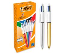 Penna sfera scatto multifunzione 4 Colours Shine - punta 1,0 mm - 4 colori - Bic - scatola 12 pezzi