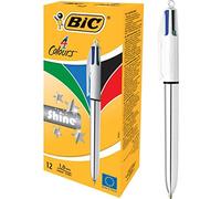 BIC 4 Colours Shine Penne A Sfera A Scatto Con Punta Media (1,0 mm) - Fusto Arge