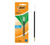 BIC 4 ricariche per penna a sfera verde, 4 colori, confezione da 2 pezzi, inchiostro per documenti, spessore tratto 1,0 mm