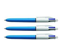 BIC 4Colori Original, Penne a Sfera a Scatto, Colorate, Punta Media (1 mm), Cancelleria Scuola e Ufficio, Set Penne 2+1 Unità