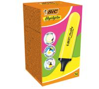 BIC - 517962 - Evidenziatore Flat - punta a scalpello - tratto da 1,2mm-4,6mm - giallo - Bic - conf. 12 pezzi - 103647 - Conf. da 1 Pz. - 517962