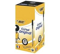BIC, 8127951 Confezione da 50 penne a sfera Cristal Original, punta media (1,0 mm), inchiostro nero