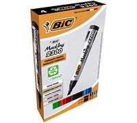 BIC 820922 - Pennarello per Lavagna Bianca, con Punta a scalpello, 3-5,5 mm, 4 Pezzi Assortiti