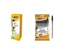 BIC 8209601 12 Portamine Matic Combos A Scatto & Penne Nere A Sfera, Cristal Ori