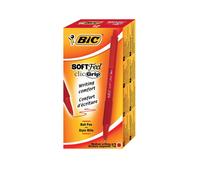 BIC - 837399 - Penne a sfera a scatto Soft Feel - punta 1,0mm - rosso - Bic - conf. 12 pezzi - 64325 - Conf. da 1 Pz.