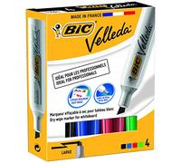 Bic 875787 Marcatore Velleda 1781, Assortiti, Scalpello, 3.5-5.5 mm, Confezione da 4